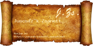 Juscsák Zsanett névjegykártya