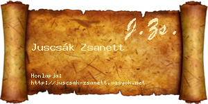 Juscsák Zsanett névjegykártya