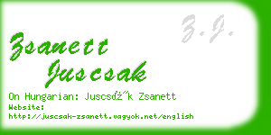 zsanett juscsak business card